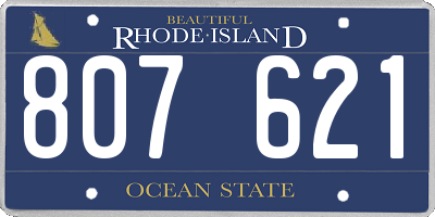 RI license plate 807621