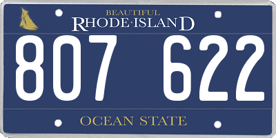 RI license plate 807622