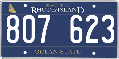 RI license plate 807623