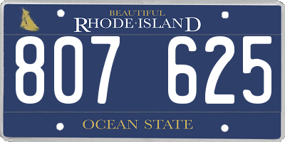 RI license plate 807625