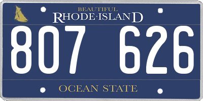 RI license plate 807626