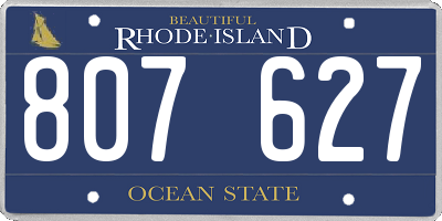 RI license plate 807627