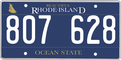 RI license plate 807628