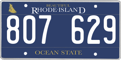 RI license plate 807629