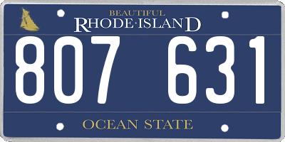 RI license plate 807631