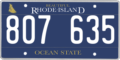 RI license plate 807635
