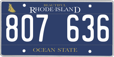 RI license plate 807636