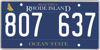 RI license plate 807637