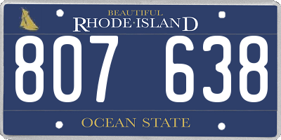 RI license plate 807638