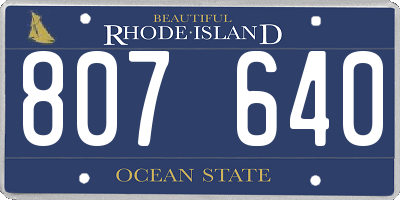 RI license plate 807640
