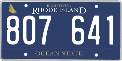 RI license plate 807641