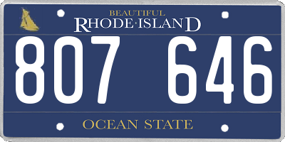 RI license plate 807646