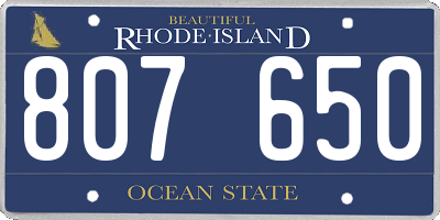RI license plate 807650