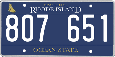 RI license plate 807651