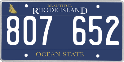 RI license plate 807652
