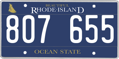RI license plate 807655