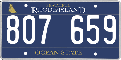RI license plate 807659