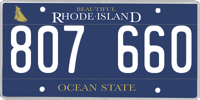 RI license plate 807660