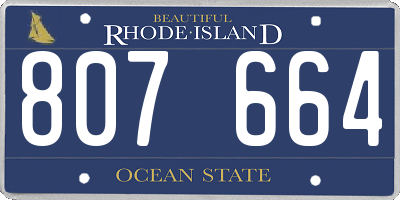RI license plate 807664