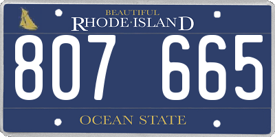 RI license plate 807665