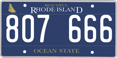 RI license plate 807666