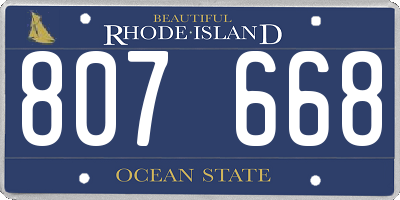 RI license plate 807668