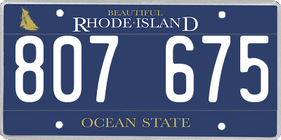 RI license plate 807675
