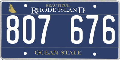 RI license plate 807676