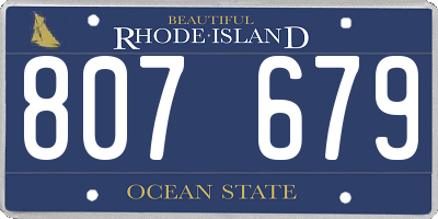 RI license plate 807679