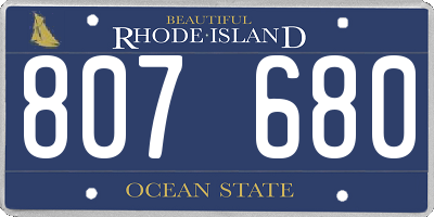 RI license plate 807680