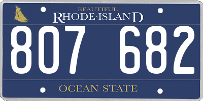 RI license plate 807682