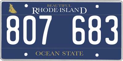 RI license plate 807683