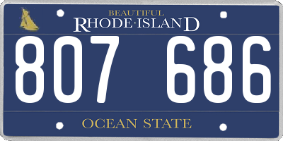 RI license plate 807686