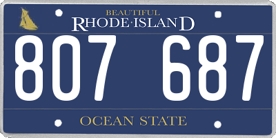 RI license plate 807687