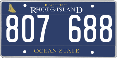 RI license plate 807688