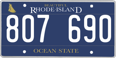 RI license plate 807690