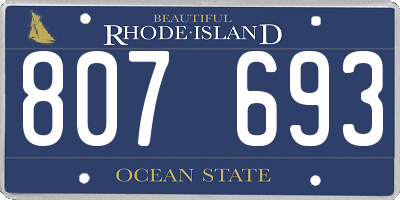 RI license plate 807693