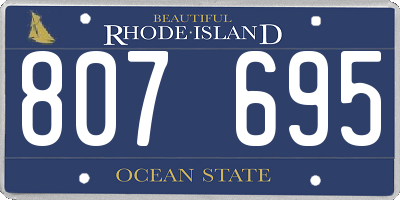 RI license plate 807695