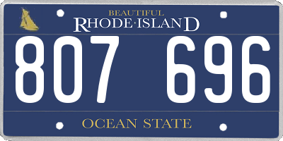 RI license plate 807696