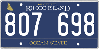 RI license plate 807698