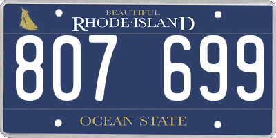 RI license plate 807699