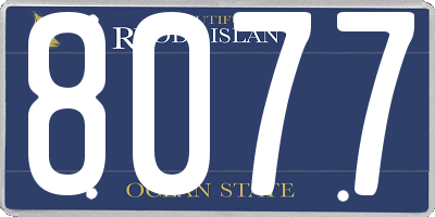 RI license plate 8077