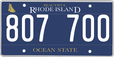 RI license plate 807700