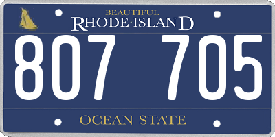 RI license plate 807705