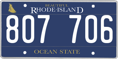 RI license plate 807706