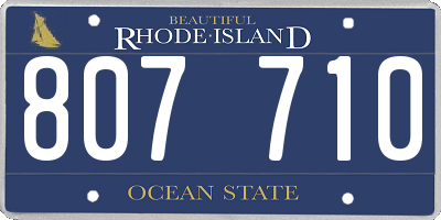 RI license plate 807710