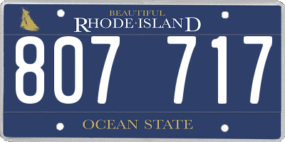 RI license plate 807717