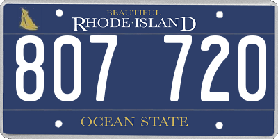 RI license plate 807720