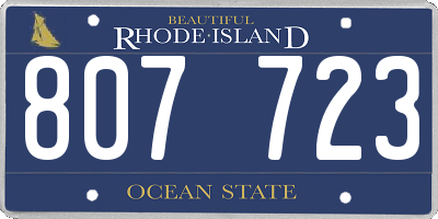 RI license plate 807723