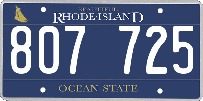 RI license plate 807725